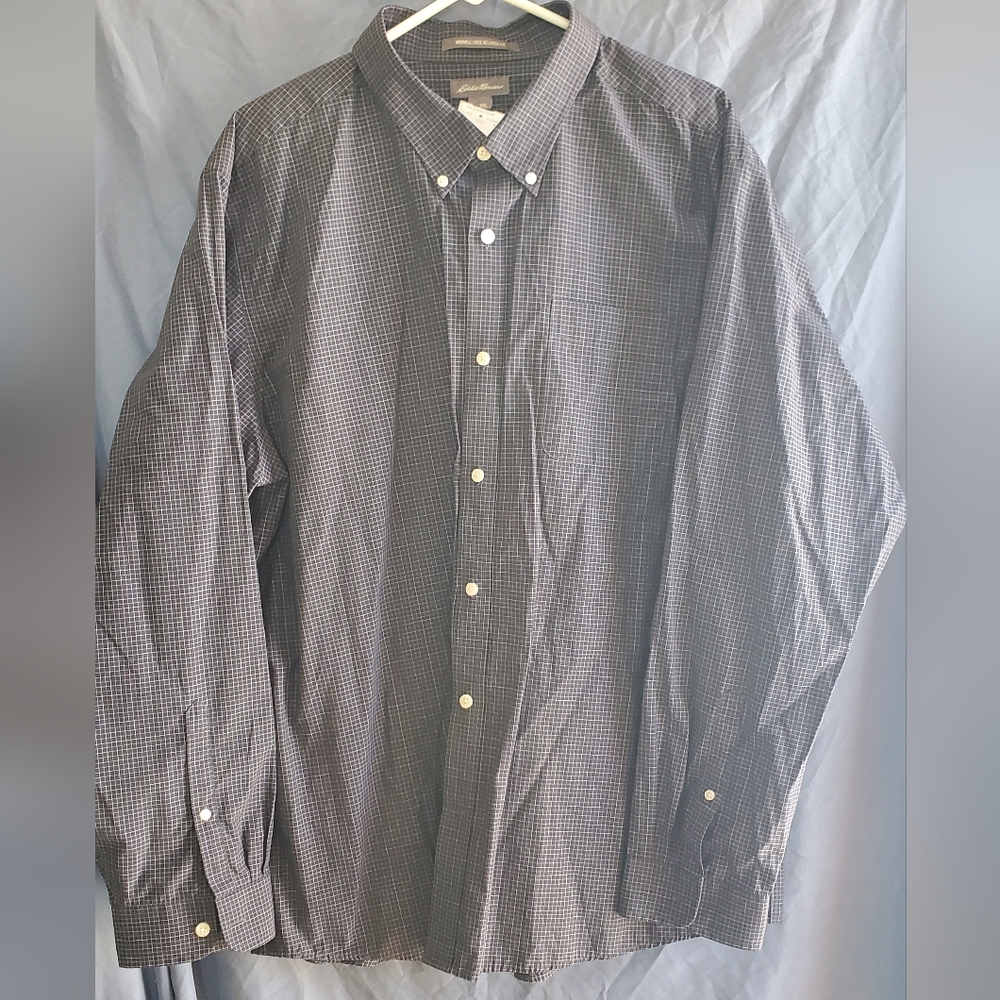 Eddie Bauer Men's Checkered Button Down Shirt 2XL